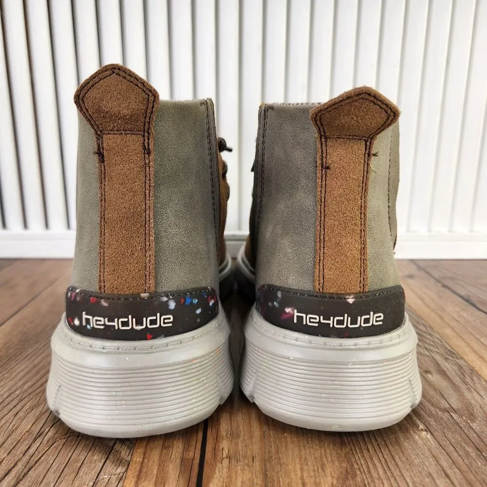 Hey Dude Boris Eco Tobacco Suede Ankle Boots Men's 8 Brown Chukka Hipster Shoes
